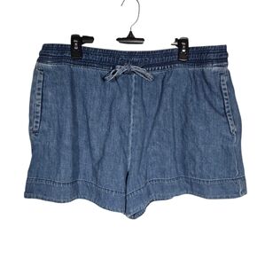 Free Assembly Size XXL Casual Blue Denim Cotton Drawstring Shorts